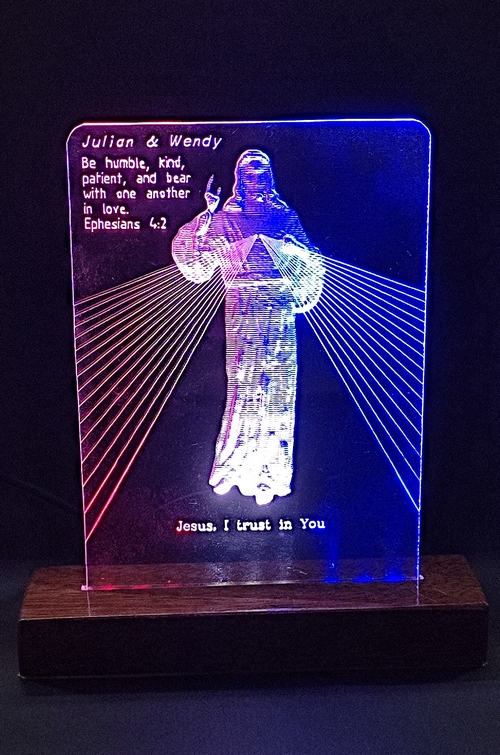 scripture verse engraved on acrylic