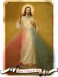 Divine Mercy Image in Yellow Background