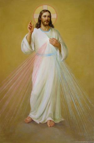 Divine Mercy Image with thin rays